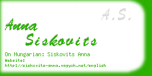 anna siskovits business card